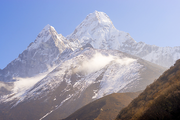 Image showing Ama Dablam summit in Himalayas Everest base camp trek