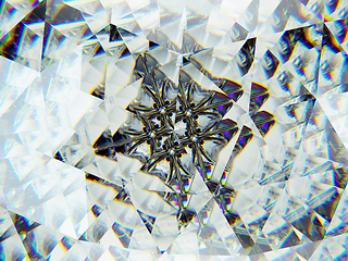 Image showing Gemstone or diamond texture closeup and kaleidoscope