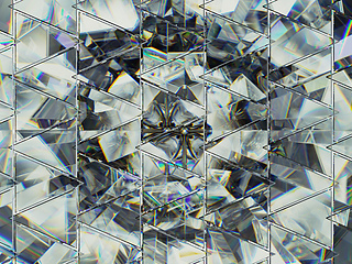 Image showing Triangles with diamond structure extreme closeup and kaleidoscop