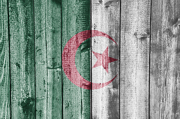 Image showing Flag of Algeria on weathered wood