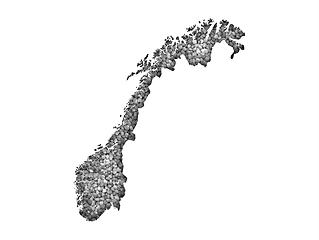 Image showing Map of Norway on poppy seeds