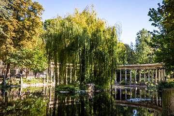 Image showing Corinthian colonnade in Parc Monceau, Paris, France