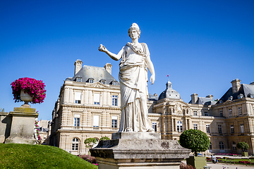 Image showing Luxembourg Palace and Statue of Minerva, Paris