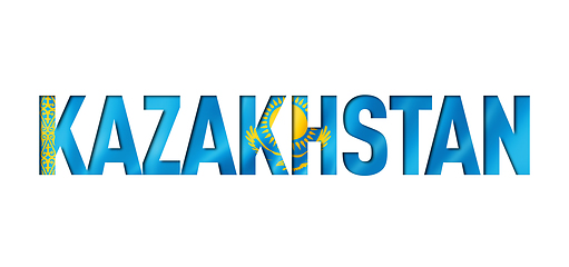 Image showing kazakhstan flag text font