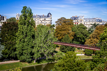 Image showing Pond in Buttes-Chaumont Park, Paris