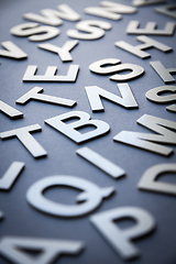 Image showing Mixed letters pile closeup photo