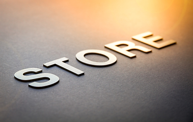 Image showing Word store written with white solid letters