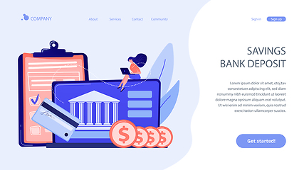 Image showing Bank account concept landing page.