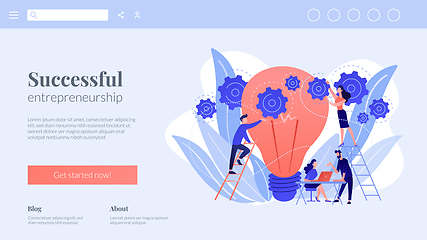 Image showing New idea engineering concept landing page.