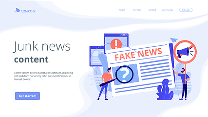 Image showing Fake news concept landing page