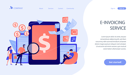 Image showing E-invoicing concept landing page.