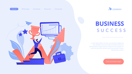 Image showing Business success concept landing page.