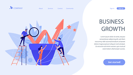 Image showing Business growth concept landing page.