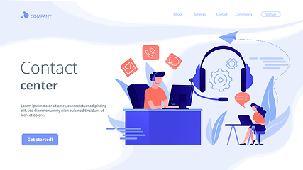 Image showing Contact center concept landing page.