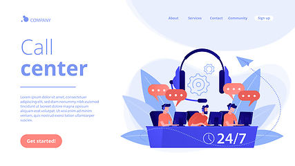 Image showing Call center concept landing page.