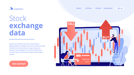 Image showing Stock market concept landing page.