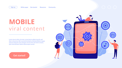 Image showing Mobile content concept landing page