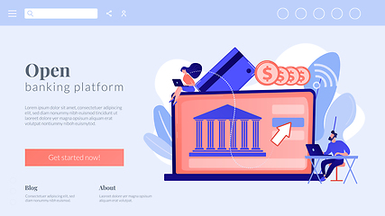 Image showing Open banking platform concept landing page.