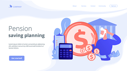 Image showing Retirement preparation concept landing page.