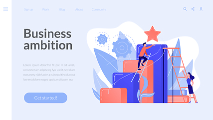 Image showing Business ambition concept landing page.