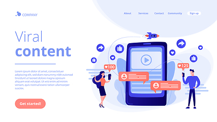 Image showing Viral content concept landing page