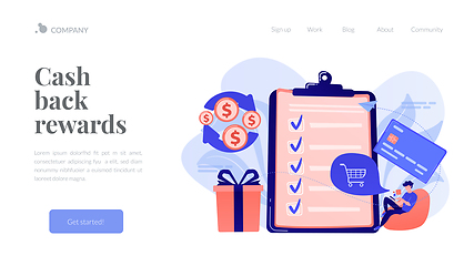 Image showing Cash back concept landing page.