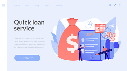 Image showing Loan disbursement concept landing page