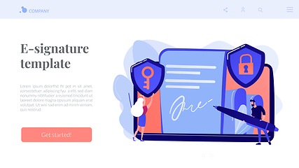 Image showing Electronic signature concept landing page.
