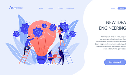 Image showing New idea engineering concept landing page.