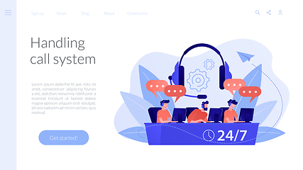 Image showing Call center concept landing page.