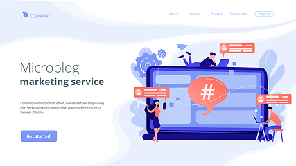 Image showing Microblog platform concept landing page.