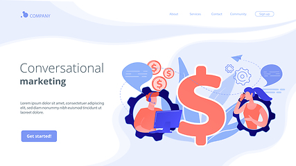 Image showing Conversational sales concept landing page.