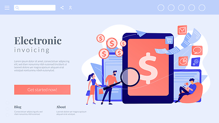 Image showing E-invoicing concept landing page.