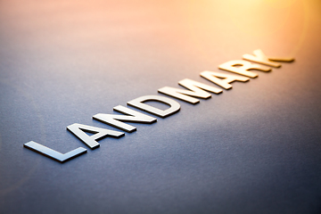 Image showing Word landmark written with white solid letters