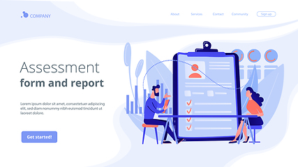 Image showing Employee assessment concept landing page.