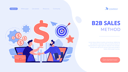 Image showing Business-to-business sales concept landing page.