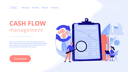 Image showing Cash flow statement concept landing page.