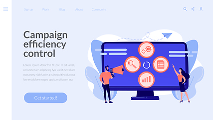 Image showing Marketing campaign management concept landing page.