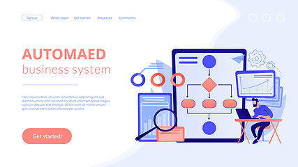 Image showing Business process automation BPA concept landing page.