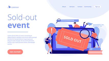 Image showing Sold-out event concept landing page.