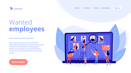 Image showing Wanted employees concept landing page