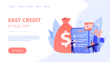 Image showing Loan disbursement concept landing page