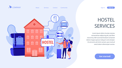 Image showing Hostel services concept landing page