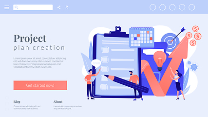 Image showing Project planning concept landing page