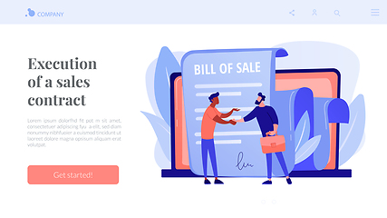 Image showing Bill of sale concept landing page