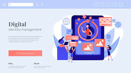 Image showing Online identity management concept landing page