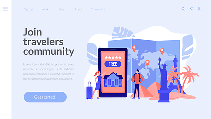 Image showing Hospitality and travel clubs concept landing page