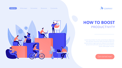 Image showing Modern workplace concept landing page