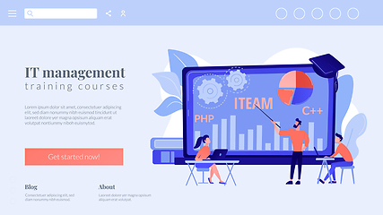 Image showing IT management courses concept landing page