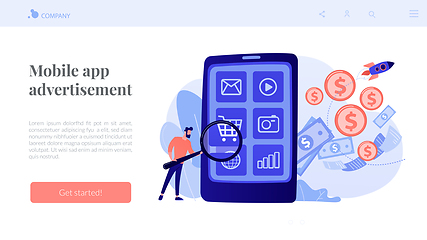 Image showing App monetization concept landing page.
